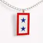 Happy Kisses Blue Star Service Flag Necklace – Blue Star Mom Pendant– One, Two & Three Stars – Message Card Happy Kisses Blue Star Service Flag Necklace – Blue Star Mom Pendant– One, Two & Three Stars – Message Card