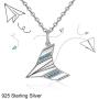 Lovgifset Paper Airplane Necklace Harry Necklaces Styles Singer S925 Sterling Silver for Women Men Blue White Gold Plated