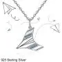 Lovgifset Paper Airplane Necklace Harry Necklaces Styles Singer S925 Sterling Silver for Women Men Blue White Gold Plated