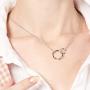 KLKE Personalized Choker Necklaces for Women Jewelry Gold Dainty Double Circle Pendant Necklace Friendship Jewelry Womens Day Gifts Birthday