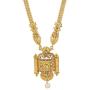 ZIKU JEWELRY Gold Plated Designer Pendant Chain Necklace Pearl Drop CZ & Kundan Embedded Fashion Jewelry