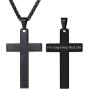 U7 Men Boys Simple Cross Necklace with Chain 22'' Stainless / 18K Gold/Ion-Plating Blue Pendant, Customizable Jewelry