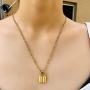 Gamtic Padlock Pendant Figaro Chain Necklace Gold Plated Stainless Steel Solid Lock Women Teen Girls Daily Jewelry
