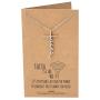 Quan Jewelry WiFi Faith Pendant Necklace, Religious Jewelry, Inspirational Jewelry with Greeting Card - Silver Tone