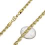 The Bling Factory 4.9mm 24k Yellow Gold Plated Stainless Steel Twisted Rope Chain Necklace + Gift Box