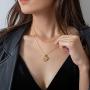 SANNYRA Layered Coin Necklace 14K Gold Plated Paperclip Link Chain Medallion Pendant Necklace Jewelry Gift for Women