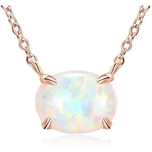 WINNICACA [ Oval & Round ] Sterling Silver Created Opal Choker Necklaces Jewelry Birthday Mothers Day Gifts for Her