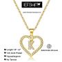 IEFSHINY Initials Letter Necklace for Women Girls, 14k Gold Filled Initial Letter Plated Charm Necklaces CZ Pendant Love Heart Alphabet Necklace for Women Teen Girls