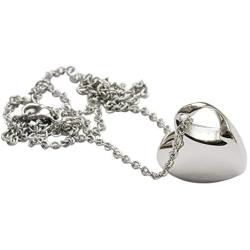 New Heart Classic Urn Cremation Pendant Ashes Memorial Necklace,Carved Locket Stainless Steel Keepsake Waterproof Memorial Pendant for Love,with Tool