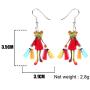 NEWEI Sweet Acrylic Shopping Lady Frog Earrings Drop Dangle Fashion Animal Jewelry for Women Girls Gift Wholesale