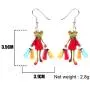 NEWEI Sweet Acrylic Shopping Lady Frog Earrings Drop Dangle Fashion Animal Jewelry for Women Girls Gift Wholesale