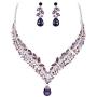 EVER FAITH Womens Austrian Crystal Decorative Leaf Teardrop Necklace Earrings Set