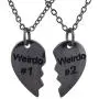 Lux Accessories Weirdo 1 & 2 BFF Best Friends Heart Charm Necklaces (2pc) Lux Accessories Weirdo 1 & 2 BFF Best Friends Heart Charm Necklaces (2pc)