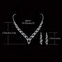 Unicra Bride Silver Bridal Tassel Necklace Earrings Set Crystal Wedding Jewelry Set Pearl Choker Necklace for Women and Girls (3 piece set - 2 earrings and 1 necklace)(NK072-1)