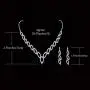 Unicra Bride Silver Bridal Tassel Necklace Earrings Set Crystal Wedding Jewelry Set Pearl Choker Necklace for Women and Girls (3 piece set - 2 earrings and 1 necklace)(NK072-1)