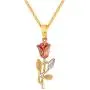 U7 Girls 3D Rose Necklace Yellow Rosa Flower Pendant 925 Sterling Silver 18K Gold Plated Dainty Charm Necklace, Gift for Lover/Mother/Friends