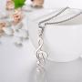 Stainless Steel Musical Music Note Charm Pendant Necklace 22''