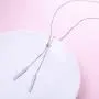 Sterling Silver Long Tassel Necklace Bar Y Lariat Long Chain Drop Adjustable Necklace Gift for Her, 28 Inches