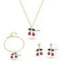 Buyless Fashion Girls And Women Cherry Jewelry Set Red Cherry Dangle Earrings Necklace And Bracelet Buyless Fashion Girls And Women Cherry Jewelry Set Red Cherry Dangle Earrings Necklace And Bracelet