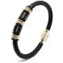Stainless Steel Sracelet Mens Bracelet Leather with Golden Magnetic Clasp Stainless Steel Sracelet Mens Bracelet Leather with Golden Magnetic Clasp