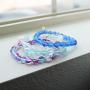 Life Token Shimmer Beads 8mm Glowing Glass Mermaid Moonstone Stretch Bracelet for Women Rainbow Violet Purple