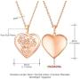 U7 Women Girls Photo Locket Pendant Heart/Round Shaped Fashion Jewelry 18K Gold Plated Necklace, with Custom Image or Text Engrave Service