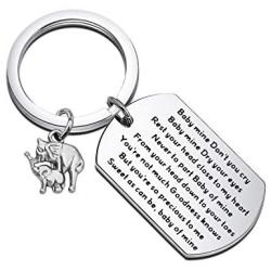 FUSTMW Baby Mine Elephant Keychain Movies Elephant Inspired Gifts Mom Baby Inspirational Jewelry Elephant Lover Gifts