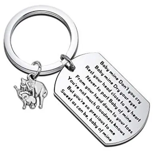 FUSTMW Baby Mine Elephant Keychain Movies Elephant Inspired Gifts Mom Baby Inspirational Jewelry Elephant Lover Gifts FUSTMW Baby Mine Elephant Keychain Movies Elephant Inspired Gifts Mom Baby Inspirational Jewelry Elephant Lover Gifts