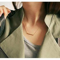 Frodete Romantic Silver Custom Bar Stick Necklace Pendant Clavicle Chain Necklace Women Men Jewelry DIY Gift