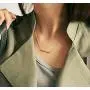 Frodete Romantic Silver Custom Bar Stick Necklace Pendant Clavicle Chain Necklace Women Men Jewelry DIY Gift