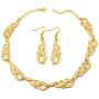 Hip Hop Flame Choker Necklace Earing Set Streetwear Punk Style Gold Black Pendant Necklace Accessory Cool Rock Chain Necklace Jewelry Accessories for Hip Hop Male Female Lovers