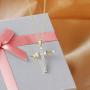 caselast Cross Angel Wings Pendant Necklace Guardian Angel Cubic Zirconia Necklace Valentines Day Jewelry Gifts for Her Women Girls(Gold)
