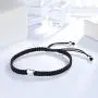 ZENI Heart Bracelet for Women girl, Black Rope Bracelet 925 Silver Handmade Braid Adjustable Bracelet Love Friendship Christmas Jewelry Gift