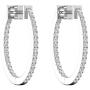 1/2 to 1 Carat Diamond Inside Out Oval Hoop Earrings for Women in 14k White Gold (H-I, SI2-I1, cttw) Screw Back by Privosa Fine Jewelry