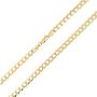 Nuragold 14k Yellow Gold Solid 7mm Cuban Chain Curb Link Diamond Cut Pave Two Tone Necklace, Mens Jewelry Lobster Lock 20'' 22'' 24'' 26'' 28'' 30''