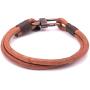 Mens Wide Craftman Leather Bracelet Handcrafted in USA - Light Brown