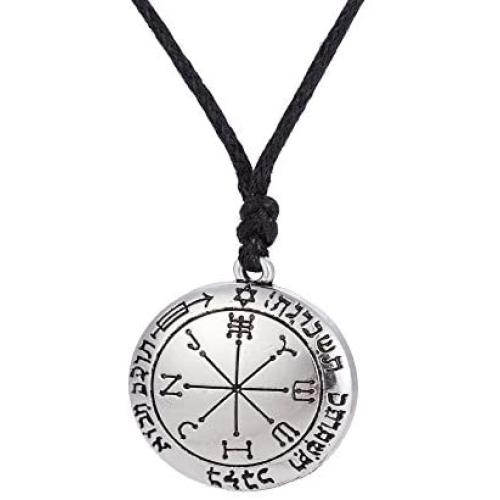 Skyrim Vintage The Sixth Pentacle of Mars Key of Solomon Seal Pendant Adjustable Rope Gothic Necklace