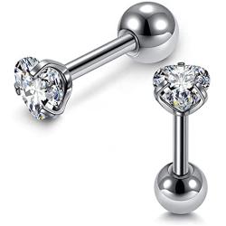 Mini Cubic Zirconia 16G Earring Studs Round Rhinestone Diamond Stainless Steel Post Back Ball Screw Men Women Boy Girl Nose Helix Cartilage Ear Lobe Small Cute Piercing Jewelry