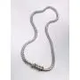 Artisanal Designer Balinese Kali Dots Magnetic Barrel Clasp Silver Cable Chain Necklace Artisanal Designer Balinese Kali Dots Magnetic Barrel Clasp Silver Cable Chain Necklace