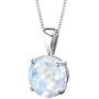 14 Karat White Gold Created Opal Solitaire Pendant