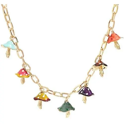 Pingyongchang Harajuku Cute Colorful Mushroom Lovely Punk Enamel Choker Necklaces Women Jewelry Couple Gift Necklace Handmade Vegetables Pendant Chokers Pingyongchang Harajuku Cute Colorful Mushroom Lovely Punk Enamel Choker Necklaces Women Jewelry Couple Gift Necklace Handmade Vegetables Pendant Chokers