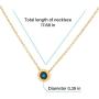 KLKE 14K Gold Necklaces for Women, Dainty Choker Necklace Gift Black Onyx Round Pendant Stainless Steel Necklaces for Girls