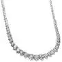 Mariell Graduated Cubic Zirconia Tennis Necklace, Platinum Plated Graduated CZ Bridal Statement Jewelry Mariell Graduated Cubic Zirconia Tennis Necklace, Platinum Plated Graduated CZ Bridal Statement Jewelry