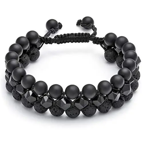 Jovivi Beads Chakra Bracelet Tigers Eye Gemstone Black Onyx Obsidian Lava Rock Stone Essential Oil Diffuser Bracelet Natural Energy Yoga Healing Crystals Bracelet Adjustble for Women Men Jovivi Beads Chakra Bracelet Tigers Eye Gemstone Black Onyx Obsidian Lava Rock Stone Essential Oil Diffuser Bracelet Natural Energy Yoga Healing Crystals Bracelet Adjustble for Women Men