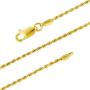 14kt Yellow Gold Plated Sterling Silver 1.3mm Diamond-Cut Rope Chain Necklace Solid Italian Nickel-Free, 14-36 Inch