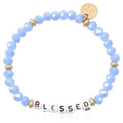 RIAH FASHION Inspirational Lettering Bead Stacking Layer Stretch Statement Bracelets - Religious Message Cube Sparkly Crystal, Wood Bible Christian Prayer Bangle