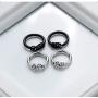 FANCIME Small Mens Hoop Earrings Huggie Cartilage Piercing Hip-hop Endless Circle Tiny Sleeper Hoop Earrings 14K Black/White/Yellow Gold Plated Jewelry For Men Boys Women Girls,13/15/20mm