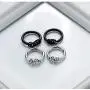 FANCIME Small Mens Hoop Earrings Huggie Cartilage Piercing Hip-hop Endless Circle Tiny Sleeper Hoop Earrings 14K Black/White/Yellow Gold Plated Jewelry For Men Boys Women Girls,13/15/20mm