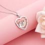 925 Sterling Silver Sloth Bear Pendant Necklace Heart Animal Love ''Slow Down Be Happy'' Mother Daughter Jewelry Gift for Women