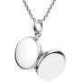 AeraVida Cute Plain Round Locket .925 Sterling Silver Pendant Necklace